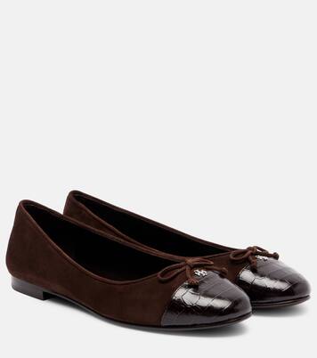 Ballerinas Cap Toe aus Veloursleder | Tory Burch