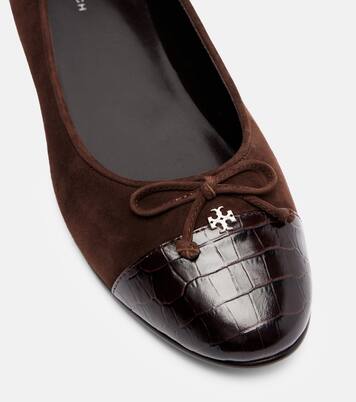 Ballerinas Cap Toe aus Veloursleder | Tory Burch