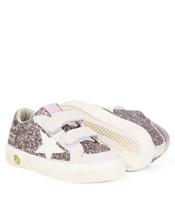 May School glitter and suede sneakers | Golden Goose Kids