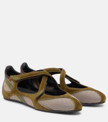 Ballerines Floor 01 en daim et résille | The Attico