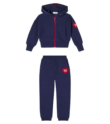 Embellished cotton-blend hoodie and sweatpants set | Monnalisa