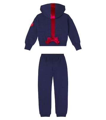 Embellished cotton-blend hoodie and sweatpants set | Monnalisa