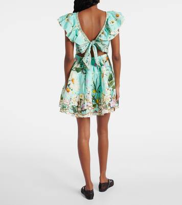 Robe Foral Freefall en lin à ornements | Camilla