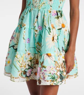 Robe Foral Freefall en lin à ornements | Camilla