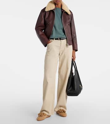 Hogan H693 shearling-lined leather mules | Hogan