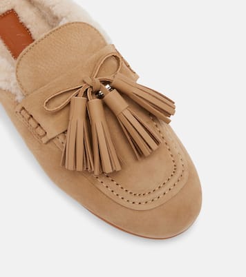 Hogan H693 shearling-lined leather mules | Hogan