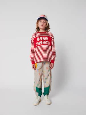 Logo striped cotton T-shirt | Bobo Choses