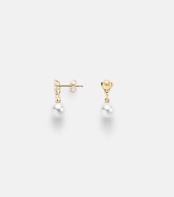 Ohrringe aus 18kt Gelbgold mit Diamanten und Südseeperlen | Mikimoto