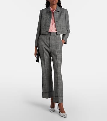 Gerade High-Rise-Hose aus Wolle | Gucci
