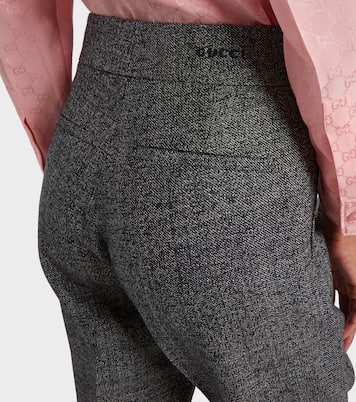 Gerade High-Rise-Hose aus Wolle | Gucci