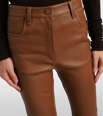 Cropped leather bootcut pants | Joseph
