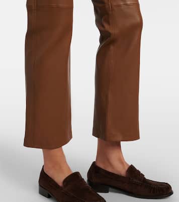 Cropped leather bootcut pants | Joseph