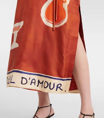 X LRNCE Midikleid Soleil D'Amour aus Seide | Alémais