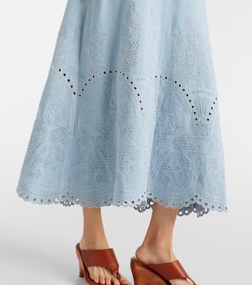 Besticktes Midikleid Daylight aus Denim | Zimmermann