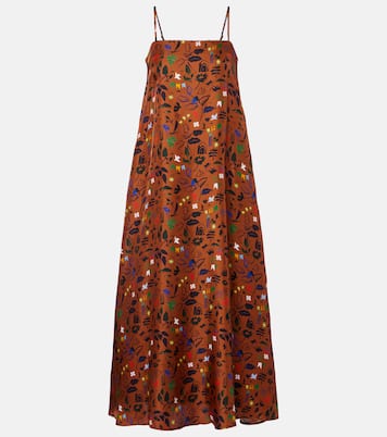 Melfi printed silk twill midi dress | Asceno