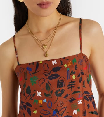 Melfi printed silk twill midi dress | Asceno