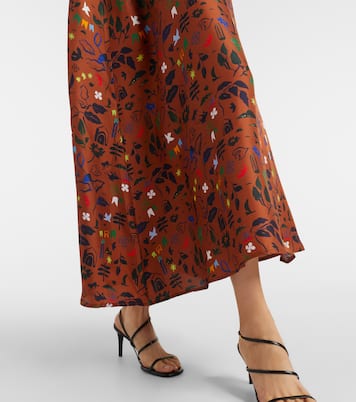 Melfi printed silk twill midi dress | Asceno