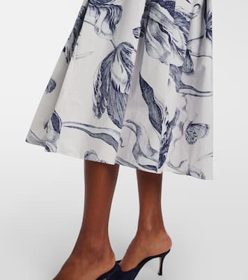 Floral cotton poplin midi skirt | Erdem