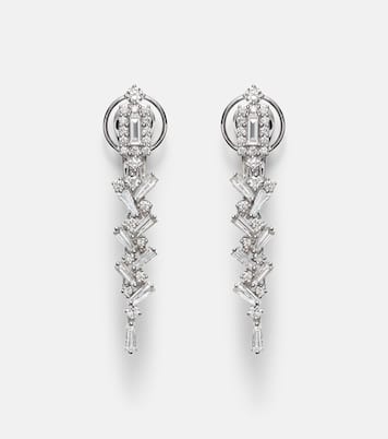 Pendientes de oro blanco de 18 ct (750/1000) con diamantes | Yeprem