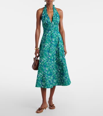 Printed halterneck cotton midi dress | Max Mara