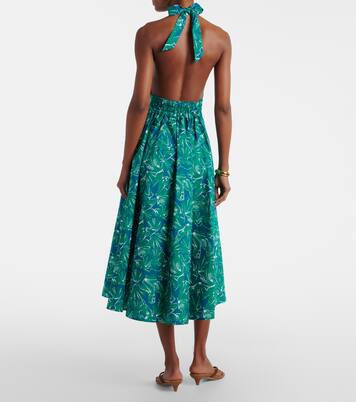 Printed halterneck cotton midi dress | Max Mara