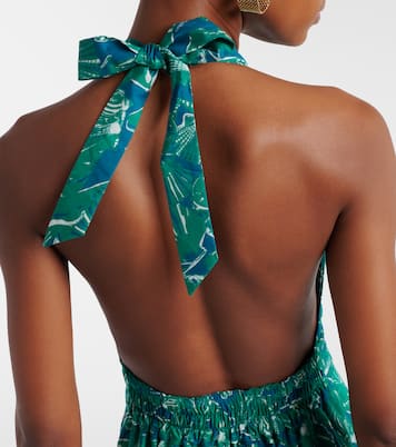 Printed halterneck cotton midi dress | Max Mara