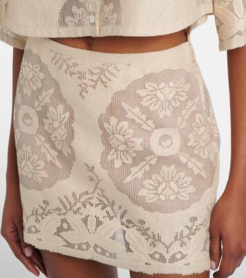 Floral cotton-blend miniskirt | Valentino