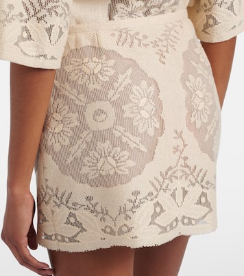 Floral cotton-blend miniskirt | Valentino