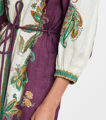 Vestido camisero Ruthie de lino estampado | Alémais