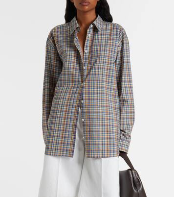 Camisa de popelín de algodón a cuadros | Toteme