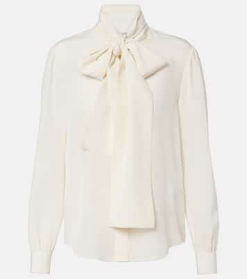 Tie-neck silk blouse | Saint Laurent