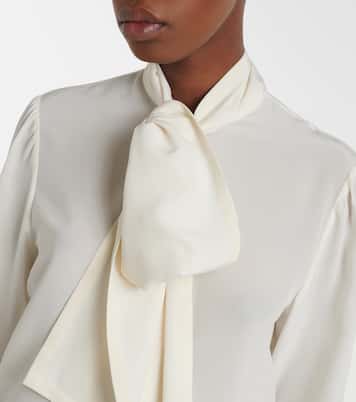 Tie-neck silk blouse | Saint Laurent