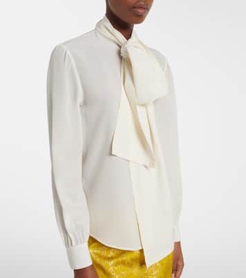 Tie-neck silk blouse | Saint Laurent