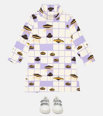 Printed cotton-blend dress | Mini Rodini