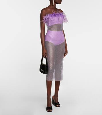 Robe bustier à cristaux et plumes | Giuseppe di Morabito