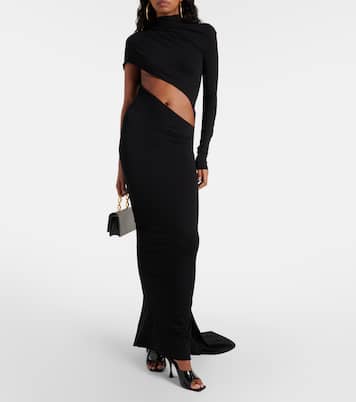 Asymmetric cutout jersey gown | LaQuan Smith