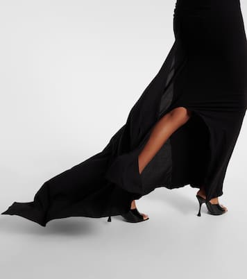 Asymmetric cutout jersey gown | LaQuan Smith
