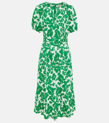 Robe midi Lindy en coton à fleurs | Diane von Furstenberg