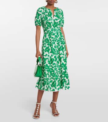 Robe midi Lindy en coton à fleurs | Diane von Furstenberg