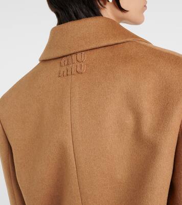 Blazer cruzado de pelo de camello | Miu Miu