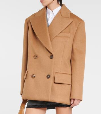 Blazer cruzado de pelo de camello | Miu Miu