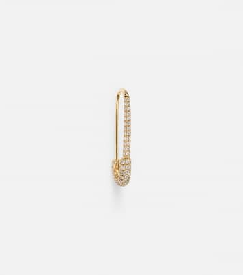 Boucle d'oreille unique Safety Pin en or 18 ct et diamants | Anita Ko