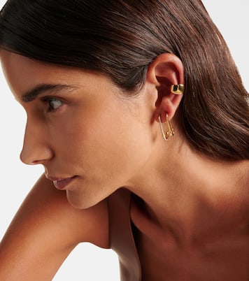 Boucle d'oreille unique Safety Pin en or 18 ct et diamants | Anita Ko