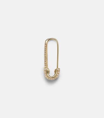 Boucle d'oreille unique Safety Pin en or 18 ct et diamants | Anita Ko