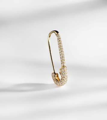 Boucle d'oreille unique Safety Pin en or 18 ct et diamants | Anita Ko