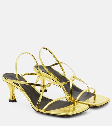 Slingback-Sandalen 60 aus Metallic-Leder | Proenza Schouler