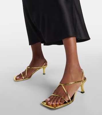 Slingback-Sandalen 60 aus Metallic-Leder | Proenza Schouler