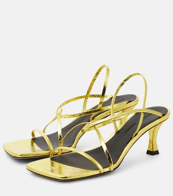 Slingback-Sandalen 60 aus Metallic-Leder | Proenza Schouler