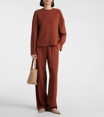 Weite High-Rise-Hose Maud aus Lamé | Fforme