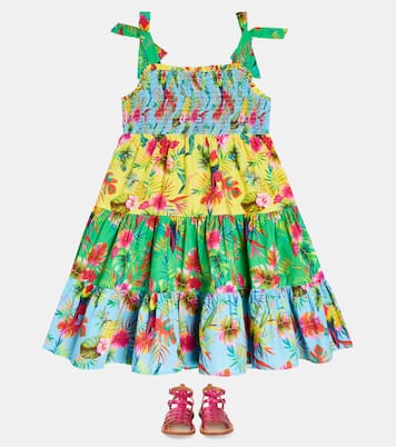 Printed tiered cotton dress | Patachou